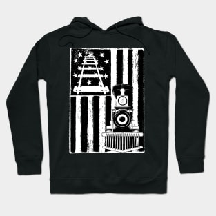 Vintage American flag train Hoodie